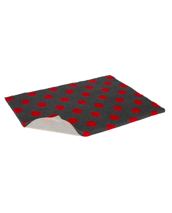 Petlife Vetbed antiscivolo carbone e pois rossi 150x100cm